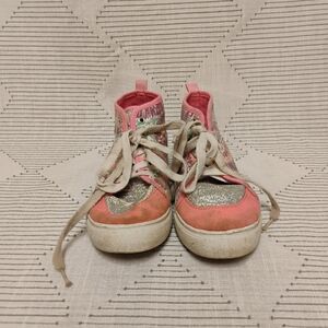 Zoogs Kids Pink and Silver High-Top Sneakers Girls Size 3